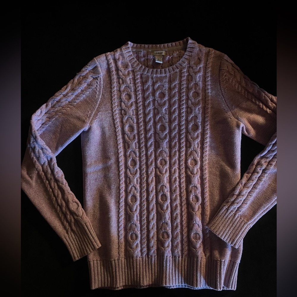 Pink Cable Knit Sweater L.L. Bean size small